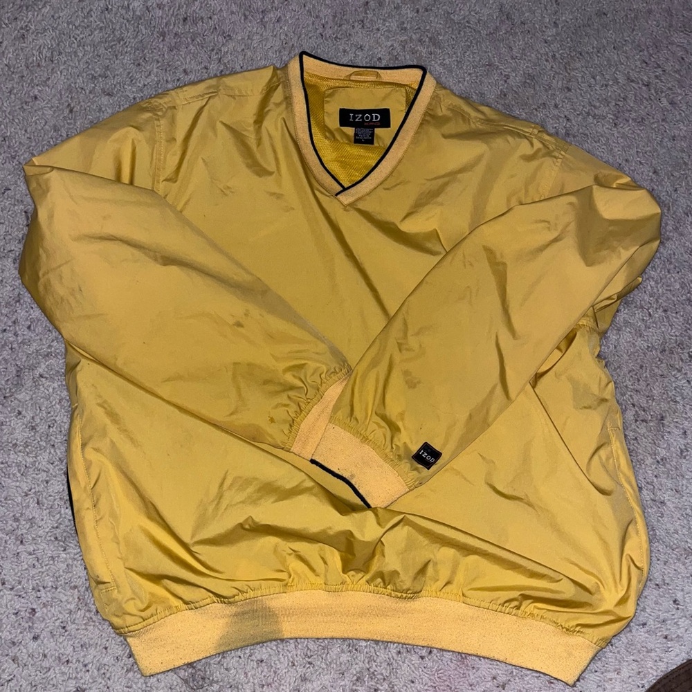Izod V-Neck Yellow Windbreaker